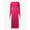 Ro&zo Womens Pink Francesca Fringe-detail Woven Midi Dress In Pink