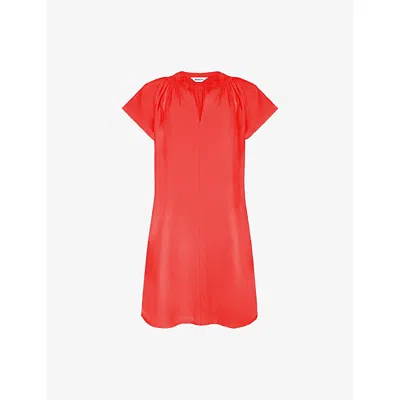 Ro&zo Womens  Gathered V-neck Woven Mini Dress