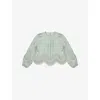 Ro&zo Womens Green Lace-embroidered Long-sleeve Cotton Blouse In Multi