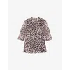 Ro&zo Womens Brown Leopard-print Slim-fit Mesh Top In Brown