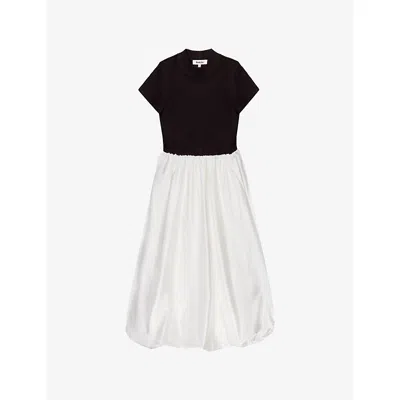 Ro&zo Womens Black Lucinda Bubble-hem Cotton Blend Dress