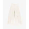 Ro&zo Womens Cream Pleated Wide-leg Woven Trousers In Neutral