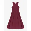 Ro&zo Womens Plum Mixed Media Sleeveless Woven Midi Dress In Purple