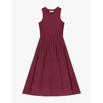 Ro&zo Womens Plum Mixed Media Sleeveless Woven Midi Dress In Purple