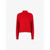 Ro&zo Womens Rolled-neck Ribbed Knitted Jumper Red In Red