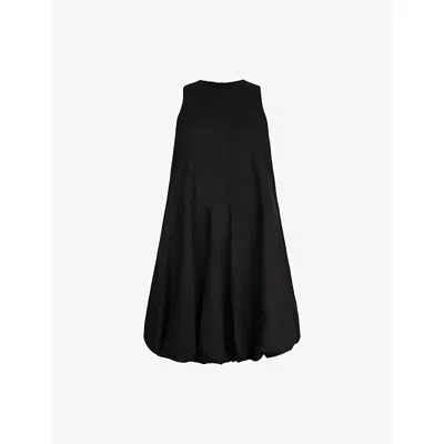 Ro&zo Womens  Sleeveless Puffball-hem Linen-blend Mini Dress