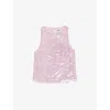 Ro&zo Womens Pink Sleeveless Sequin-embellished Shell Top In Pink