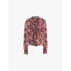 Ro&zo Womens Pink Snakeskin-pattern Pintuck Woven Blouse In Pink