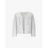 Ro&zo Womens Cream Padded Jacket Stitch-embroidered Padded Jacket In Cream Padded Jacket