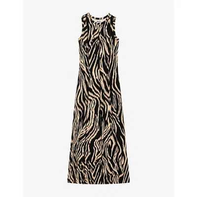 Ro&zo Womens  Zebra-print Sleeveless Stretch-jersey Maxi Dress In Multi
