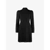 Ro&zo Womens Scallop-hem High-neck Lace Mini Dress Black In Black