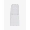 Ro&zo Womens Silver Floral Sequin And Bead-embellished Maxi Skirt In Silver