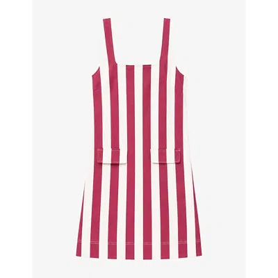Ro&zo Womens Stripe-pattern Sleeveless Stretch-cotton Mini Dress Red