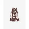 Ro&zo Womens Swirl-print Sleeveless Draped Woven Top Brown In Brown
