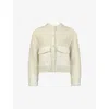 Ro&zo Womens Textured-knit Relaxed-fit Knitted Bomber Jacket Ivory In Ivory