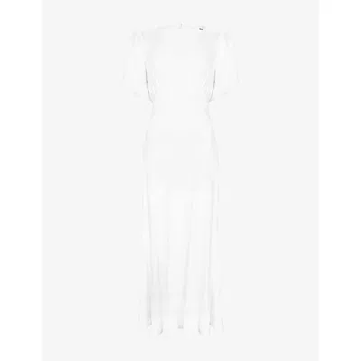 Ro&zo Womens Bias-cut Tie-back Woven Maxi Dress White