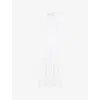 Ro&zo Womens Broderie-hem Halterneck Sleeveless Cotton Midi Dress White In White
