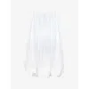 Ro&zo Womens Bubble-hem Flared Cotton Maxi Skirt White In White