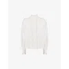 Ro&zo Pintuck Ruffled Cotton Blouse In White