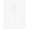 Ro&zo Womens White Sleeveless Ruffle-trim Cotton Mini Dress