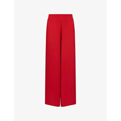 Ro&zo Womens Wide-leg Crepe Trousers Red