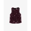 Ro&zo Womens Sequin-embellished Sleeveless Stretch-woven Top Wine In Burgundy