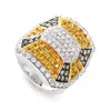 Öro Trend 18k White Gold Diamond & Yellow Sapphire Ring In White