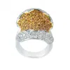 Öro Trend 18k White Gold Yellow Sapphire And Diamond Ring In White