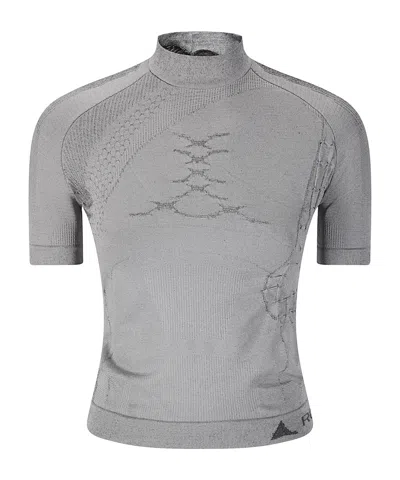 Roa 3d Knit Crop T-shirt In Gray