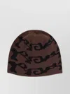 Roa Abstract Stitched Cotton Vortex Hat In Brown