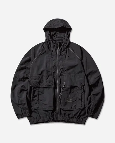 Roa And Wander Garment-dyed Nylon Hooded Jacket In Black
