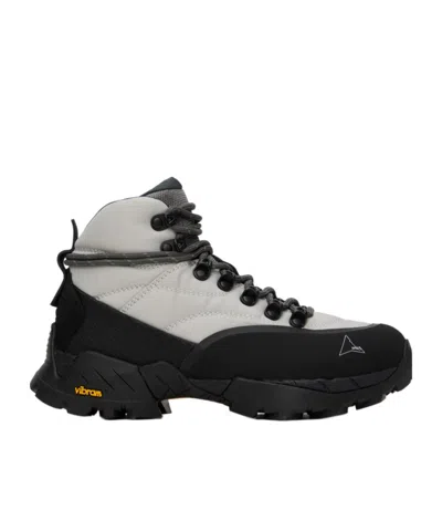 Roa Gray Andreas Strap Boots In Grey Black