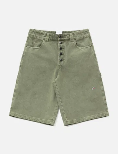Roa Ash Canvas Shorts In Green