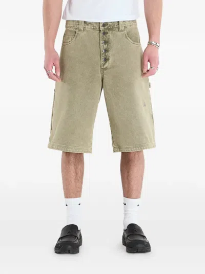 Roa Ash Canvas Shorts In Green