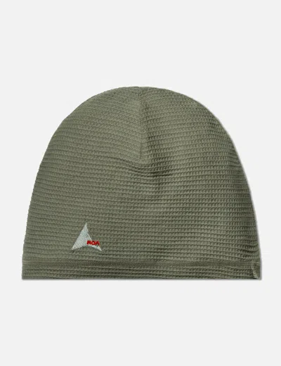 Roa Ashi Wool Tencel Beanie In Green/绿色/綠色/그린/グリーン
