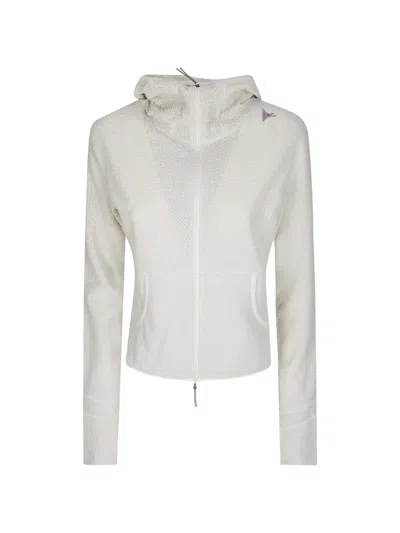 Roa Awi Thermal Zip-up Hoodie In White