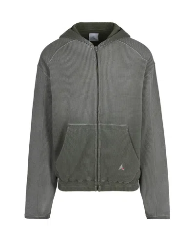 ROA BEE SUN FADED WAFFLE SWEATSHIRT IN OLIVE