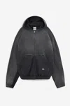 Roa Bee Sun Faded Zip Up Sweatshirt In Black
