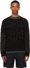 Roa Black & Brown Vortex Crewneck Sweater In Black