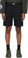 Roa Black Buckle Chino Shorts In Black