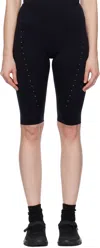 Roa Black Compression Biker Sport Shorts In Black
