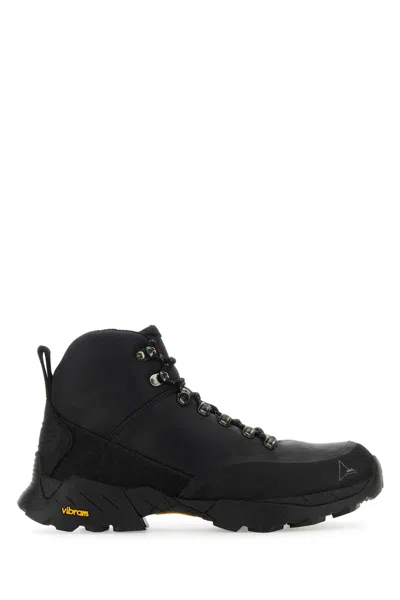 ROA BLACK LEATHER ANDREAS SNEAKERS
