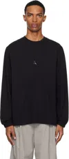 Roa Cotton Crew-neck Long Sleeve T-shirt In Black