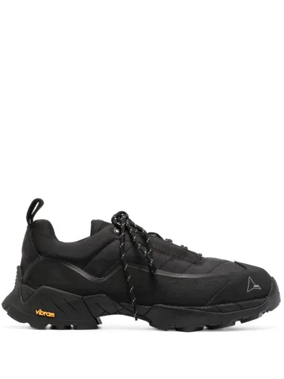 Roa Katharina Rubber And Leather-trimmed Mesh Hiking Sneakers In Black