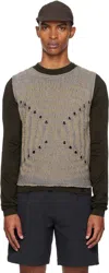 Roa Blue & Beige Vortex Crewneck Vest In Multi