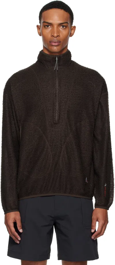 ROA BROWN ALPHA DIRECT HALF ZIP SWEATER
