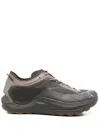Roa Brown Mesh And Synthetic Lace-up Flat Shoes With Cushioned Sole In Animal Print