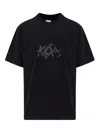 Roa Graphic Print Boxy Crew Neck T-shirt In Negro