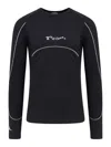 Roa T-shirt Stretch Fabric Textured Panels In Black