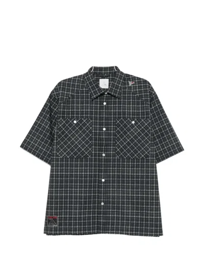 Roa Check-print Short-sleeve Shirt In Black
